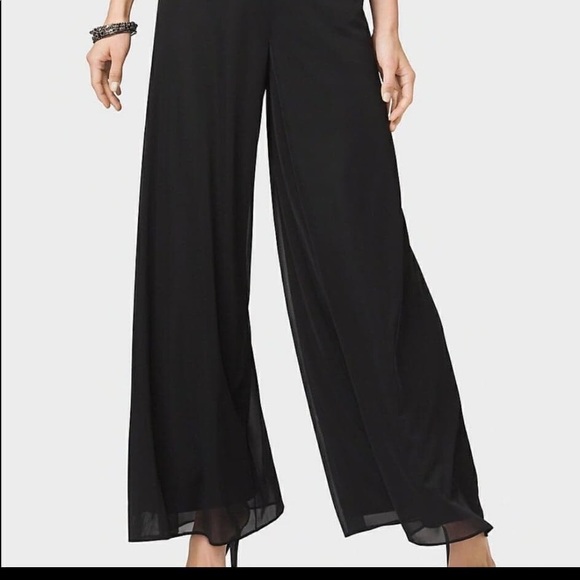 Dressbarn Collection Pants - Dressbarn Collection wide leg sheer black pants